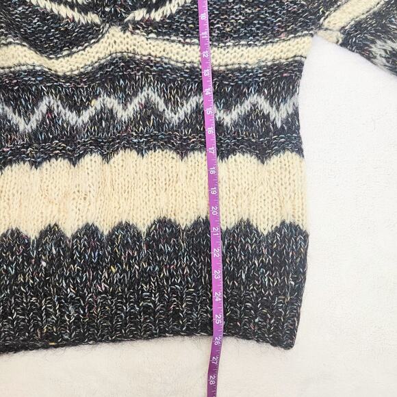 Vintage Mohair Blend Sweater Confetti Chevron Stripe Made In Italy Size Medium - Picture 8 of 10